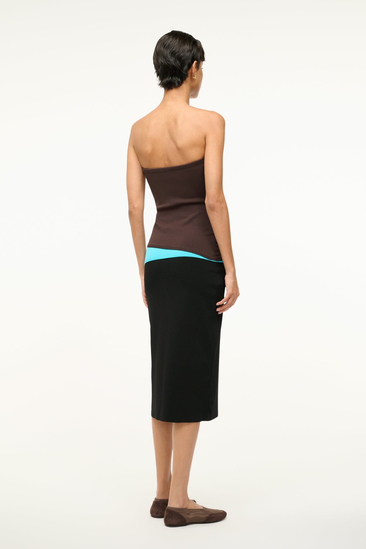 Image LA SERENA DRESS | EARTH AQUA BLACK 5 of 6 and Clicking this image will trigger a zoom pop-up