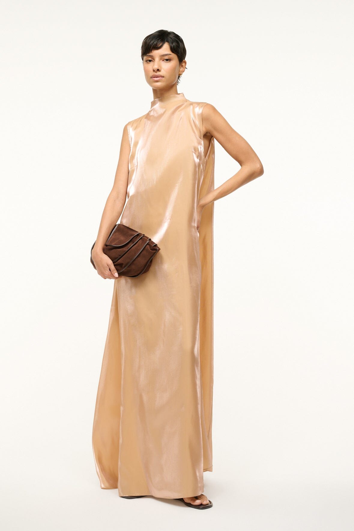 Image ARAYA DRESS | ROSE GOLD 1 of 6 and Clicking this image will trigger a zoom pop-up