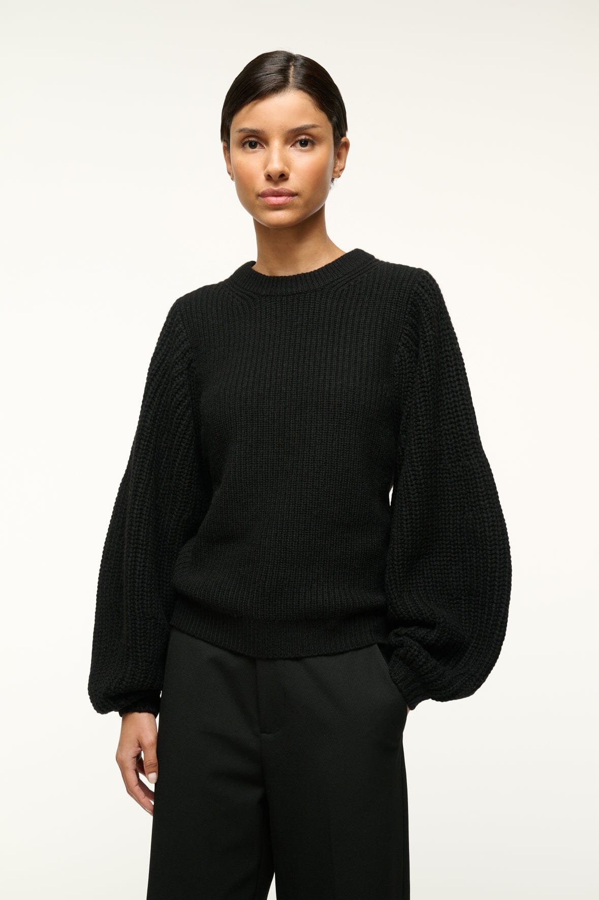 Image AURA SWEATER | BLACK 1 of 5 and Clicking this image will trigger a zoom pop-up