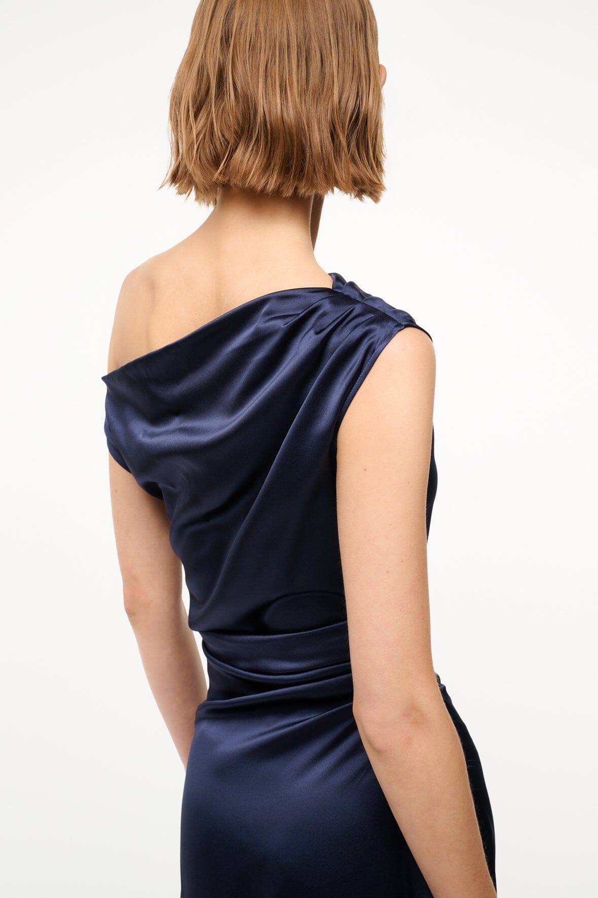 silk dress navy STAUD, Phare Silk Dress in Navy, Size 14