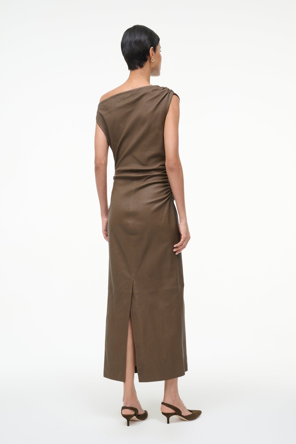 Image PHARE LEATHER DRESS | TRUFFLE 5 of 7 and Clicking this image will trigger a zoom pop-up