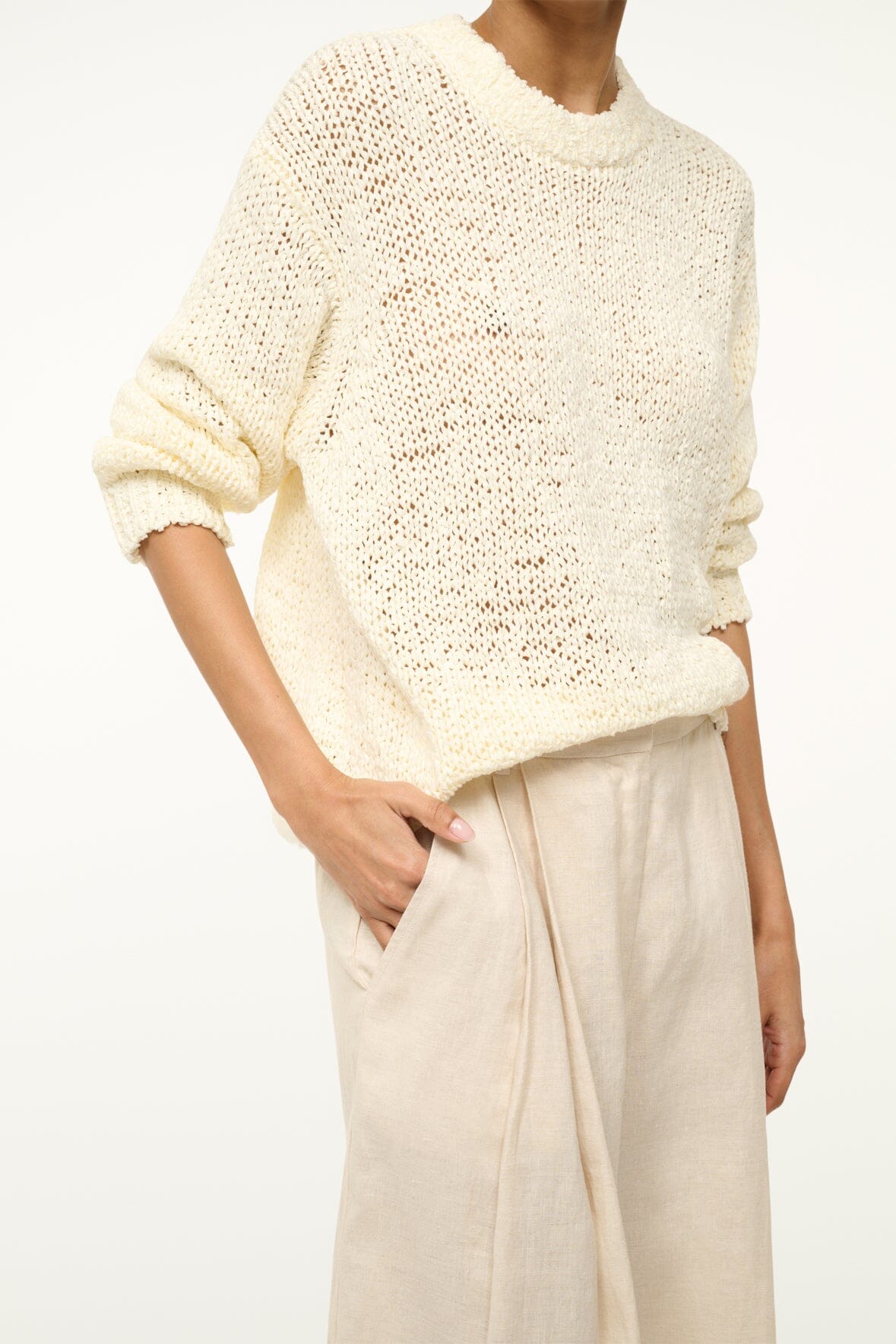 Image CALA SWEATER | IVORY 6 of 7 and Clicking this image will trigger a zoom pop-up