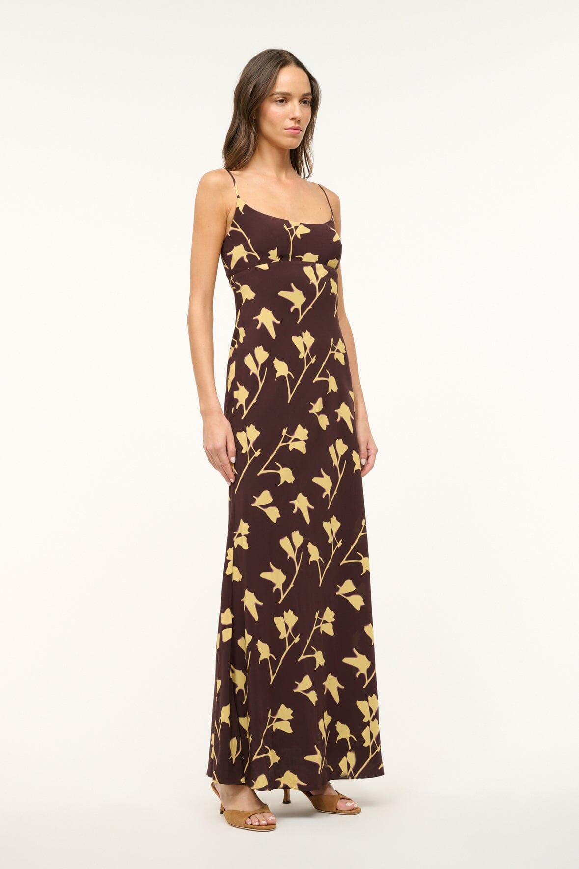 Image DINAH DRESS | EARTH PRESSED FLORAL 2 of 5 and Clicking this image will trigger a zoom pop-up