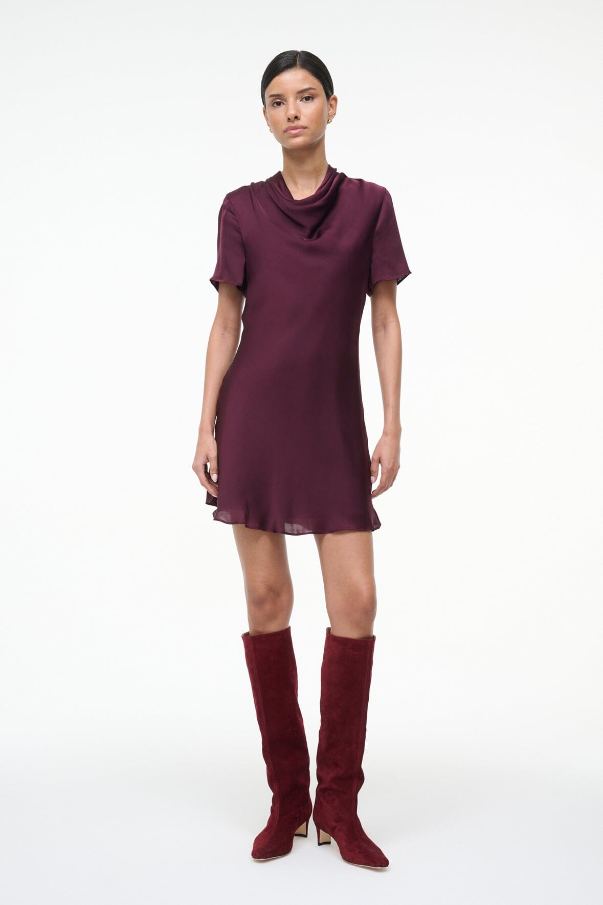 Image IRIS SILK DRESS | SYRAH 6 of 6 and Clicking this image will trigger a zoom pop-up