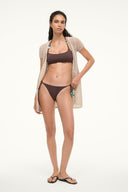 Image SISLEY SIDE TIE BIKINI BOTTOM | DARK CHOCOLATE 1 of 5