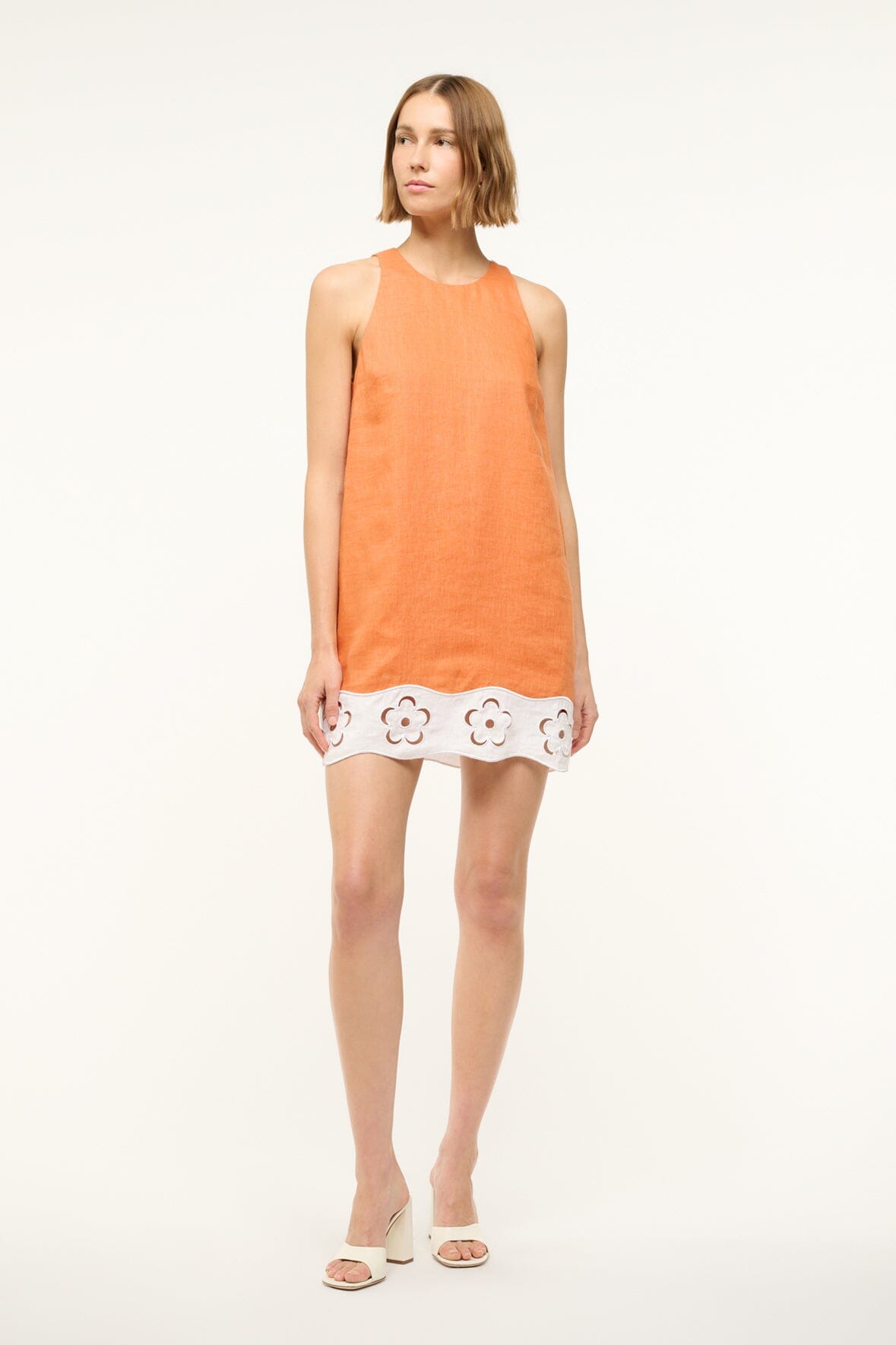 Image MIKA LINEN DRESS | APRICOT WHITE 1 of 7 and Clicking this image will trigger a zoom pop-up