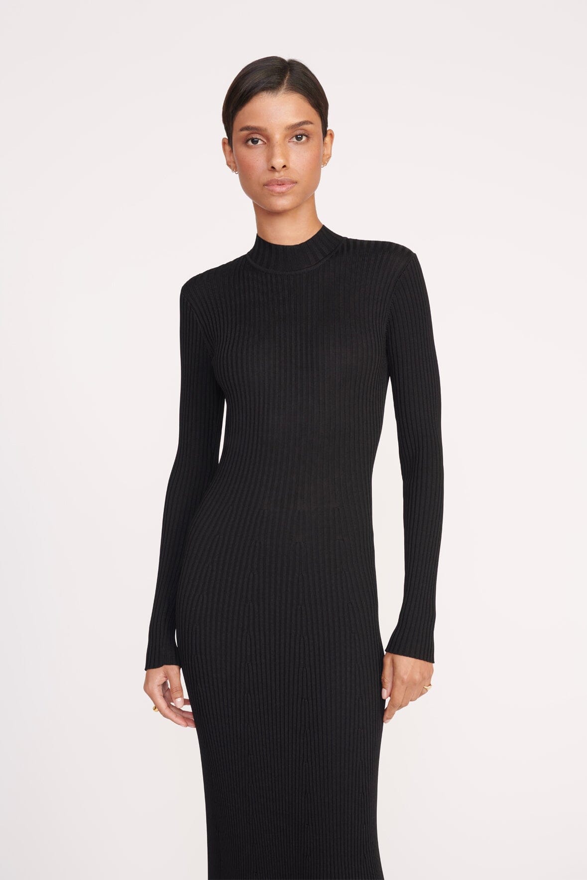 STAUD Palmira リブニット マキシドレス PALMIRA DRESS BLACK