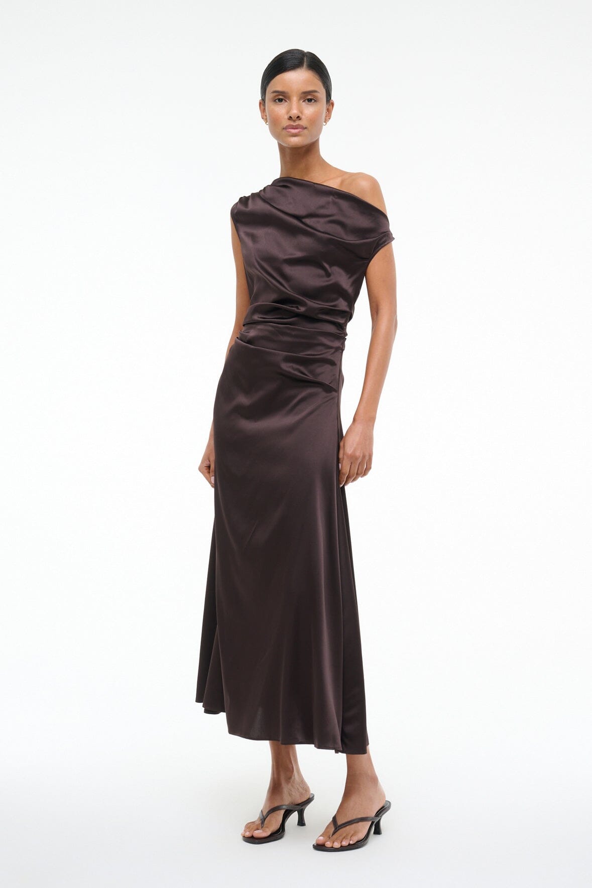 PHARE SILK DRESS EARTH
