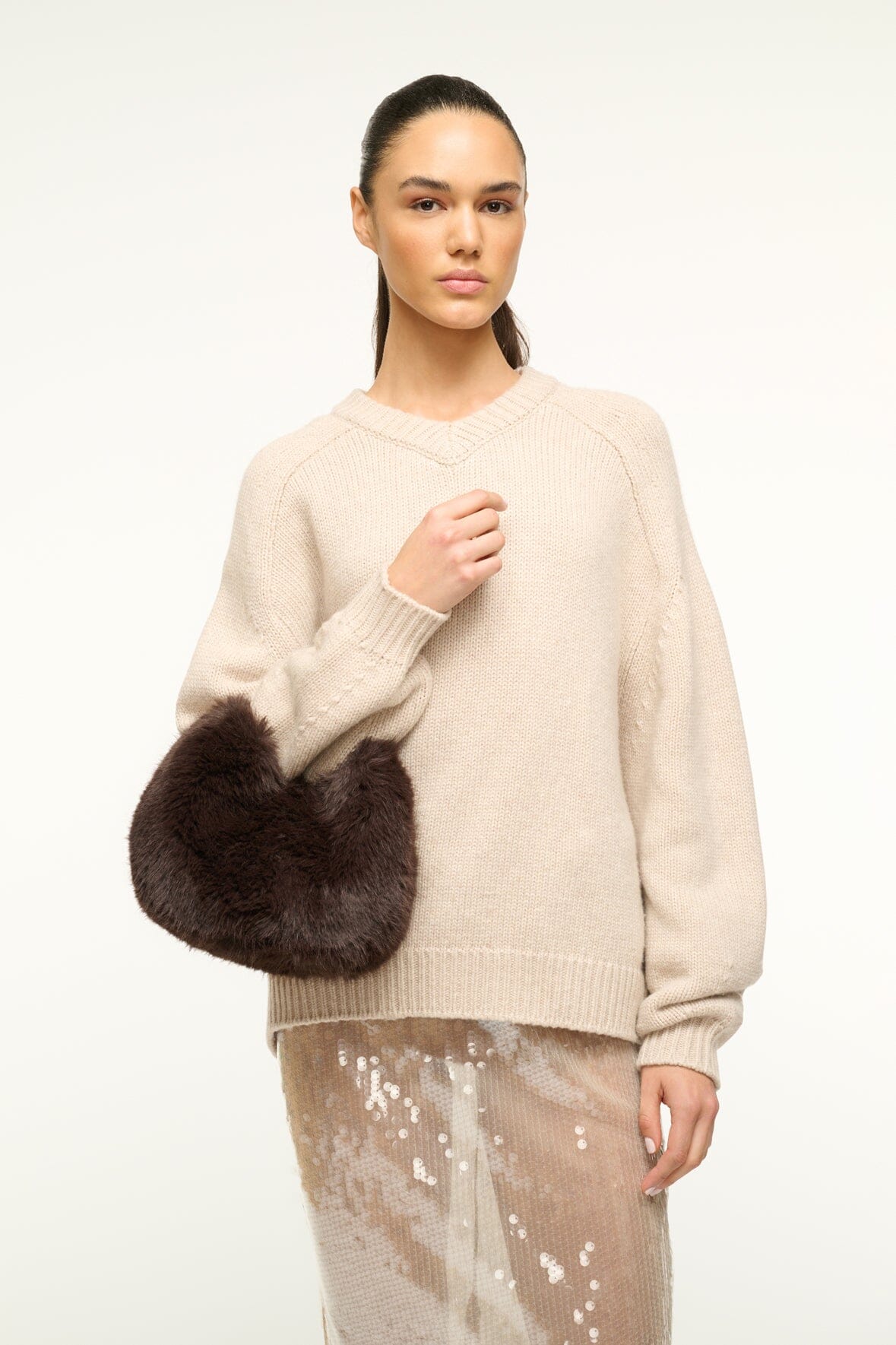 Image ROMEO FAUX FUR BAG | ESPRESSO 2 of 7 and Clicking this image will trigger a zoom pop-up