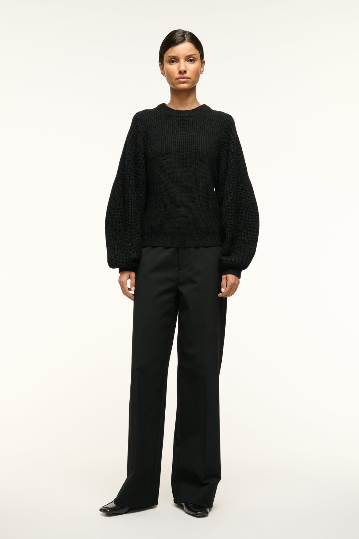 トップス Aura cable knit tops Black AURA SWEATER BLACK