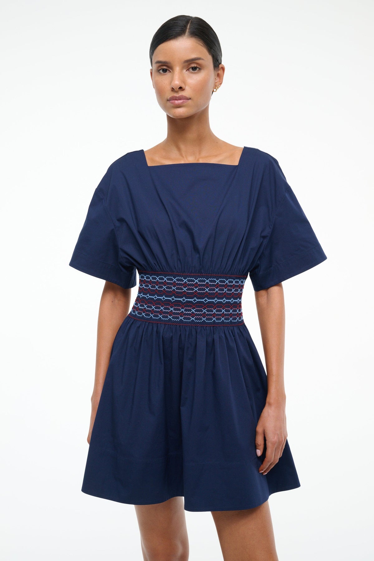 Image AMY MINI DRESS | NAVY 6 of 6 and Clicking this image will trigger a zoom pop-up