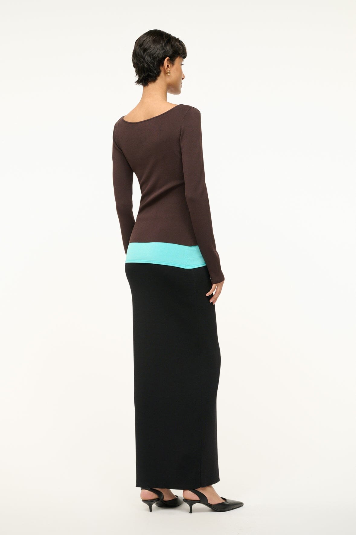 Image CARILO DRESS | EARTH AQUA BLACK 5 of 6 and Clicking this image will trigger a zoom pop-up