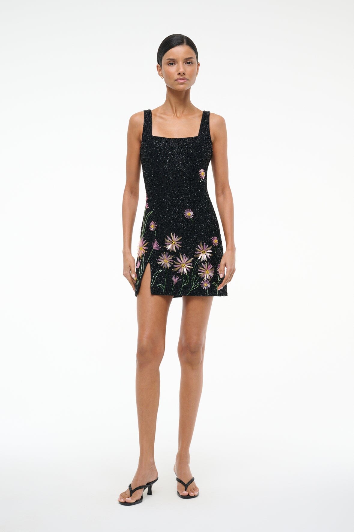 Image LE SABLE DRESS | DAHLIA DAYDREAM BLACK 1 of 6 and Clicking this image will trigger a zoom pop-up