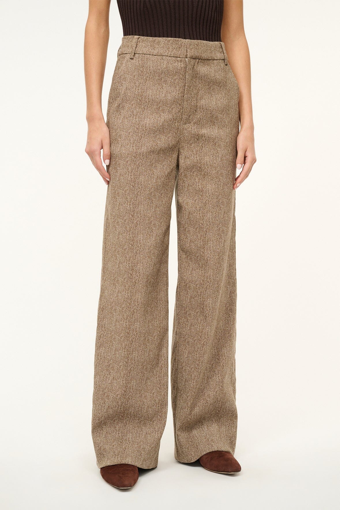 Image PRINCE HERRINGBONE PANT | MOCHA 2 of 4 and Clicking this image will trigger a zoom pop-up