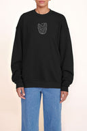 CUSTOM STAUD x C.BONZ OVERSIZED SWEATSHIRT | BLACK