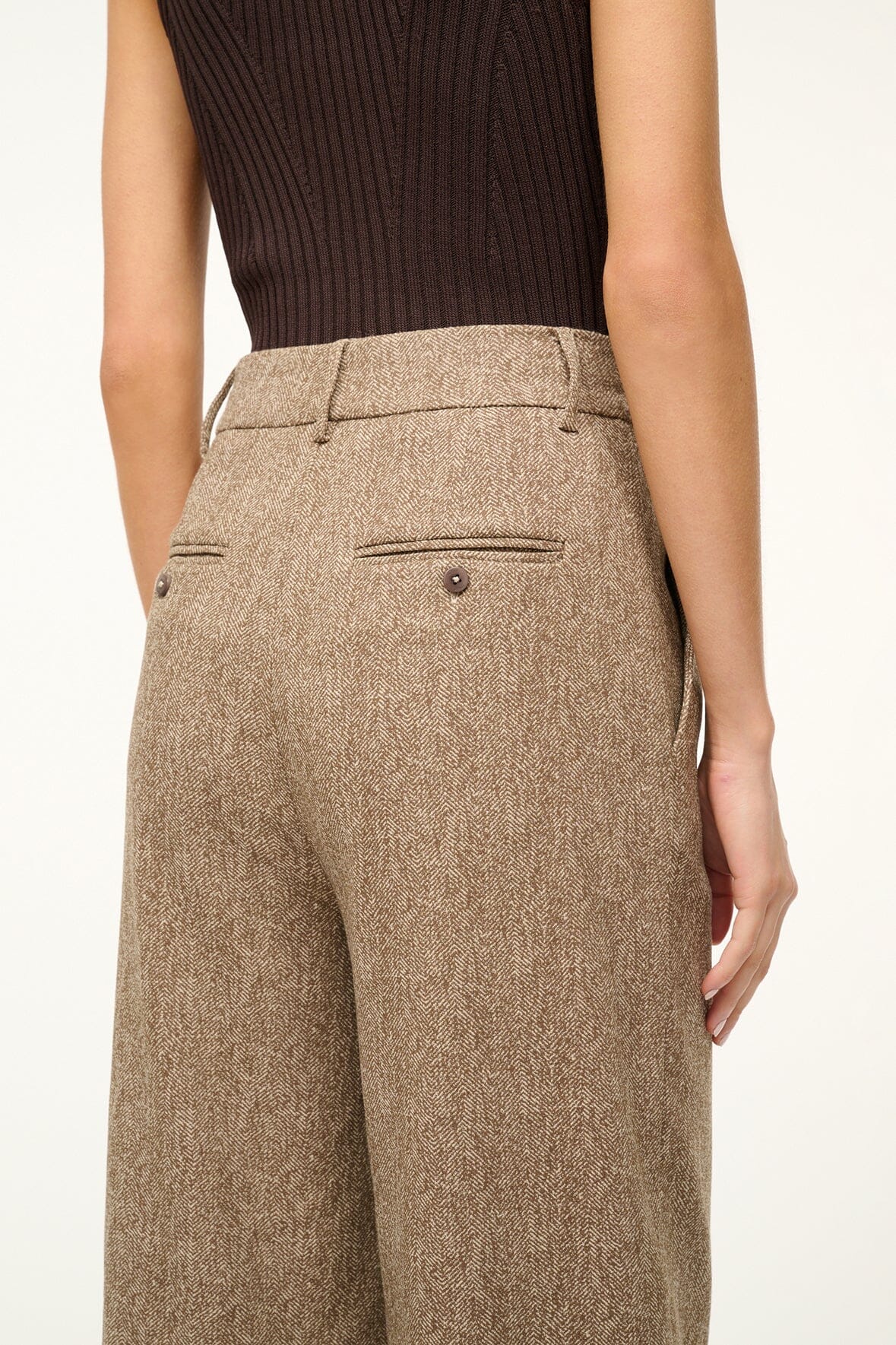 Image PRINCE HERRINGBONE PANT | MOCHA 3 of 4 and Clicking this image will trigger a zoom pop-up