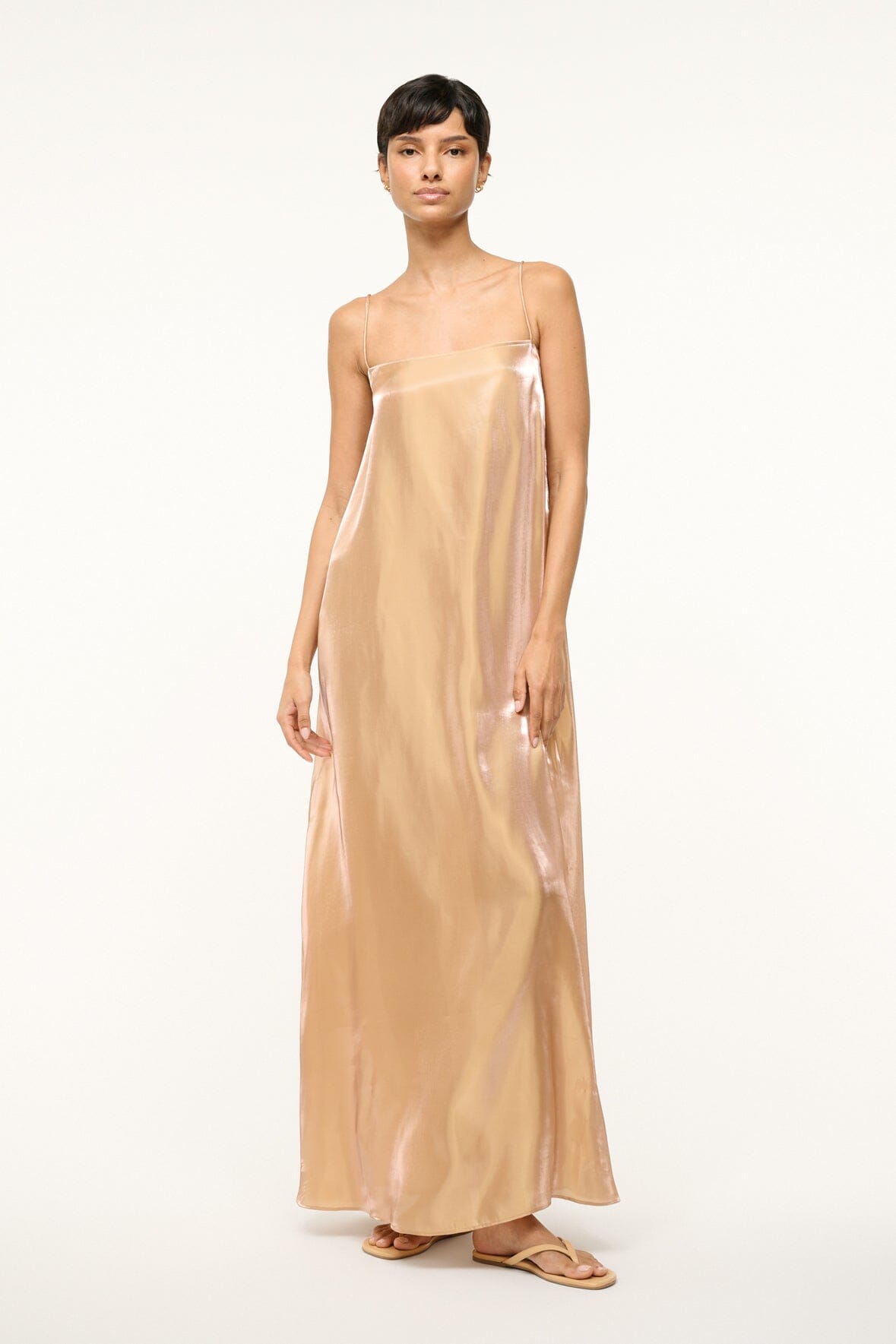 Image DELFINA DRESS | ROSE GOLD 1 of 6 and Clicking this image will trigger a zoom pop-up