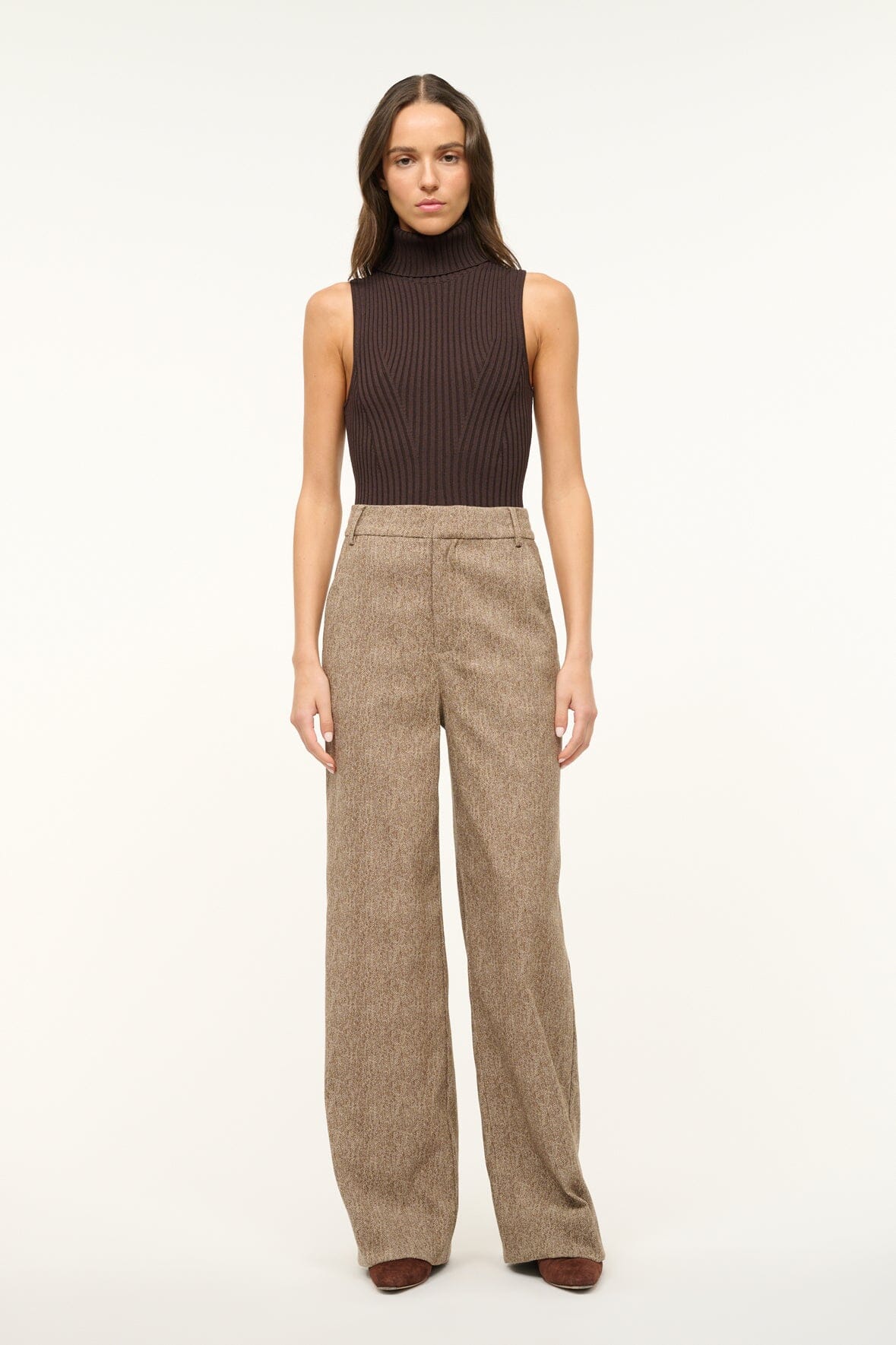 Image PRINCE HERRINGBONE PANT | MOCHA 1 of 4 and Clicking this image will trigger a zoom pop-up