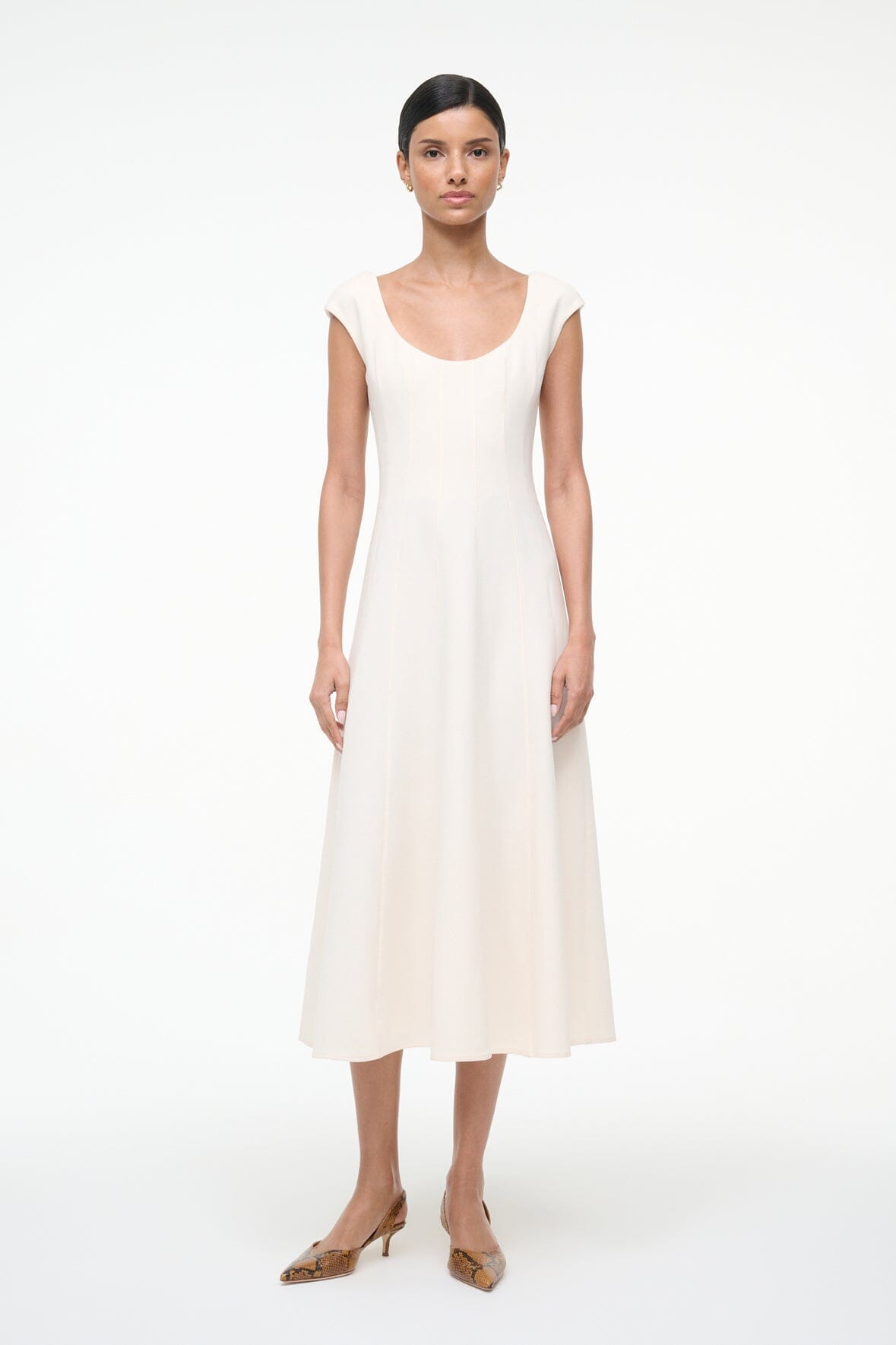 STAUD, Charlotte Dress in Ecru, Size 16 STAUD, Charlotte Dress in Ecru, Size 16