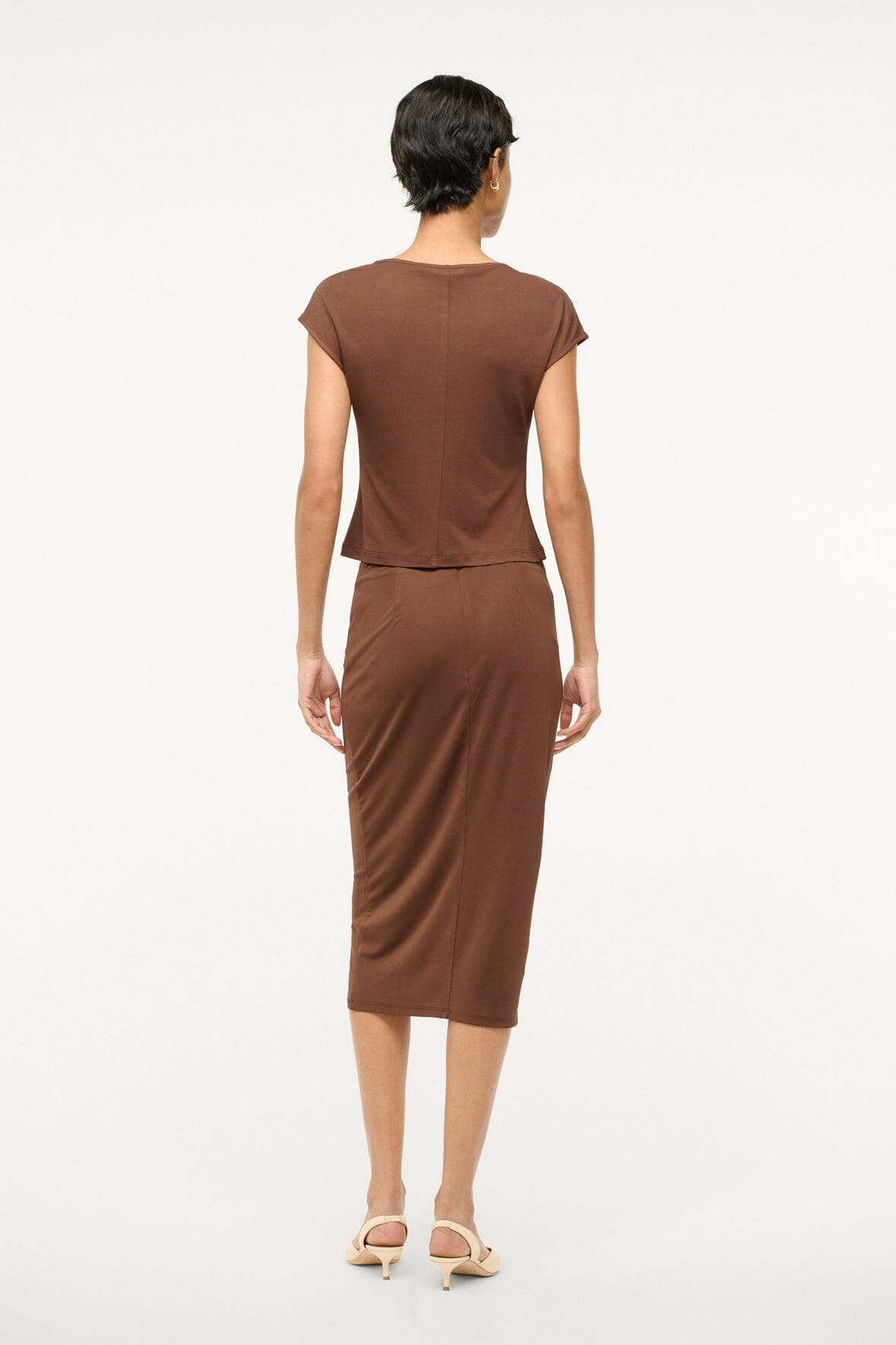 Image CHANA SKIRT | DARK OAK 3 of 5 and Clicking this image will trigger a zoom pop-up