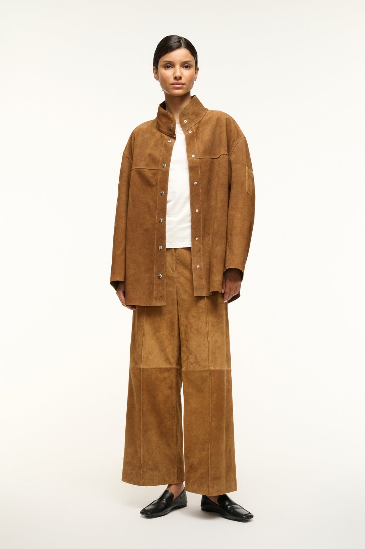 Image FOUNDATION JACKET | TAN SUEDE 2 of 5 and Clicking this image will trigger a zoom pop-up