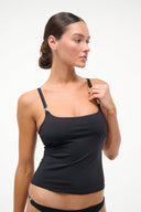 CLEO TANKINI TOP | BLACK BLACK / XS