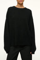 SERRANO CASHMERE RELAXED CREW | BLACK