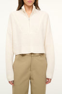 CASHMERE CROPPED HAMPTON SWEATER | IVORY