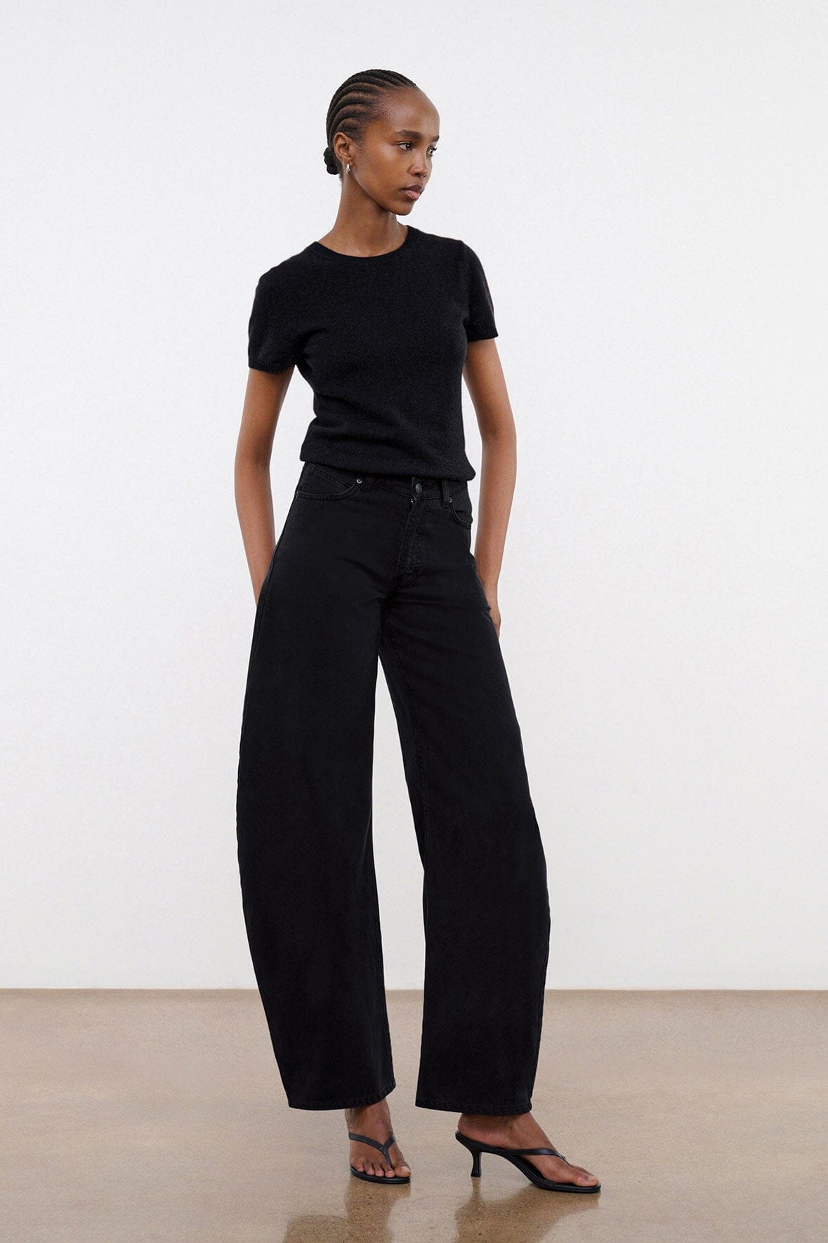 Image JACKSON STUDDED BARREL JEAN | BLACK 3 of 11 and Clicking this image will trigger a zoom pop-up