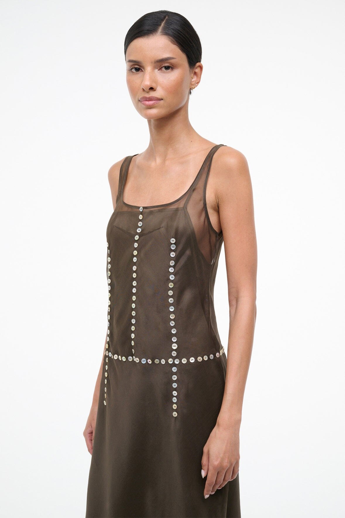 Staud Greta Silk Dress Soil