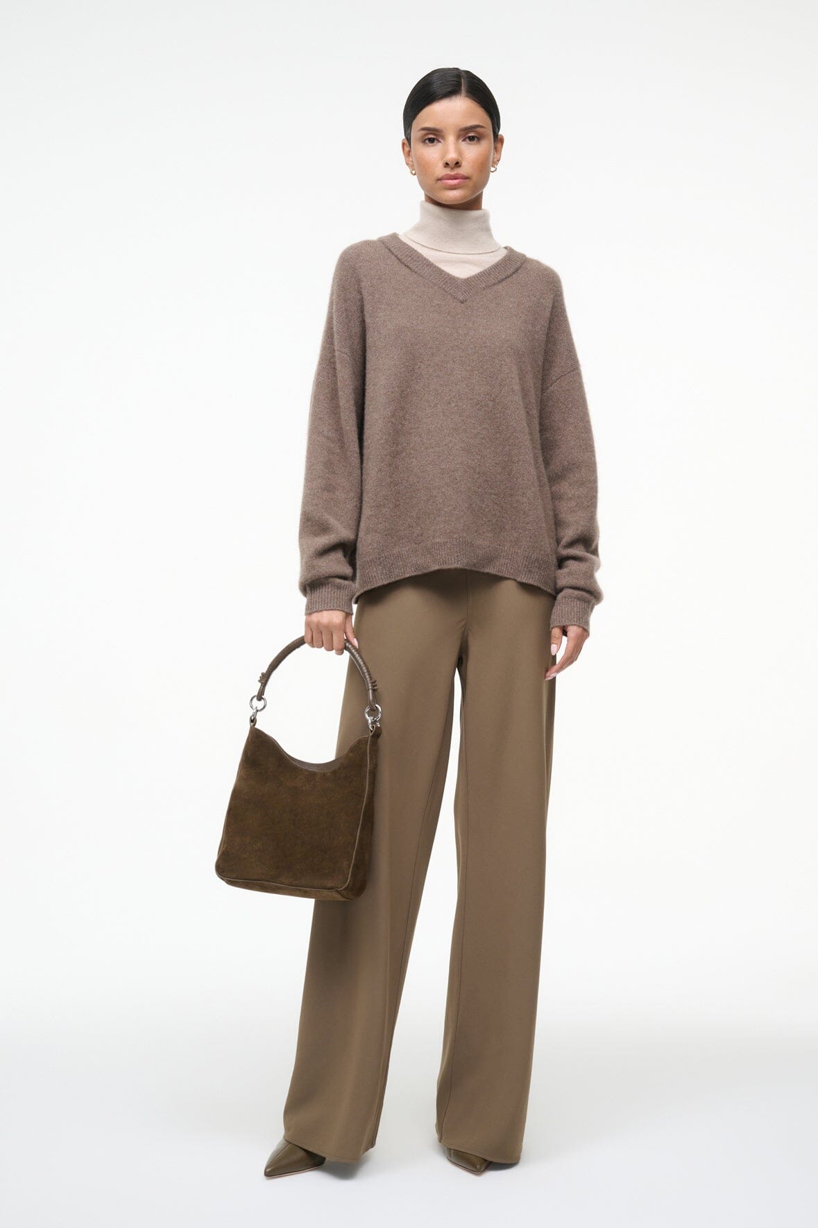 Image MEL SHOULDER BAG | TRUFFLE SUEDE 8 of 8 and Clicking this image will trigger a zoom pop-up