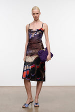 EVANGELINE SILK MIDI DRESS | BUTTERFLY FUCHSIA