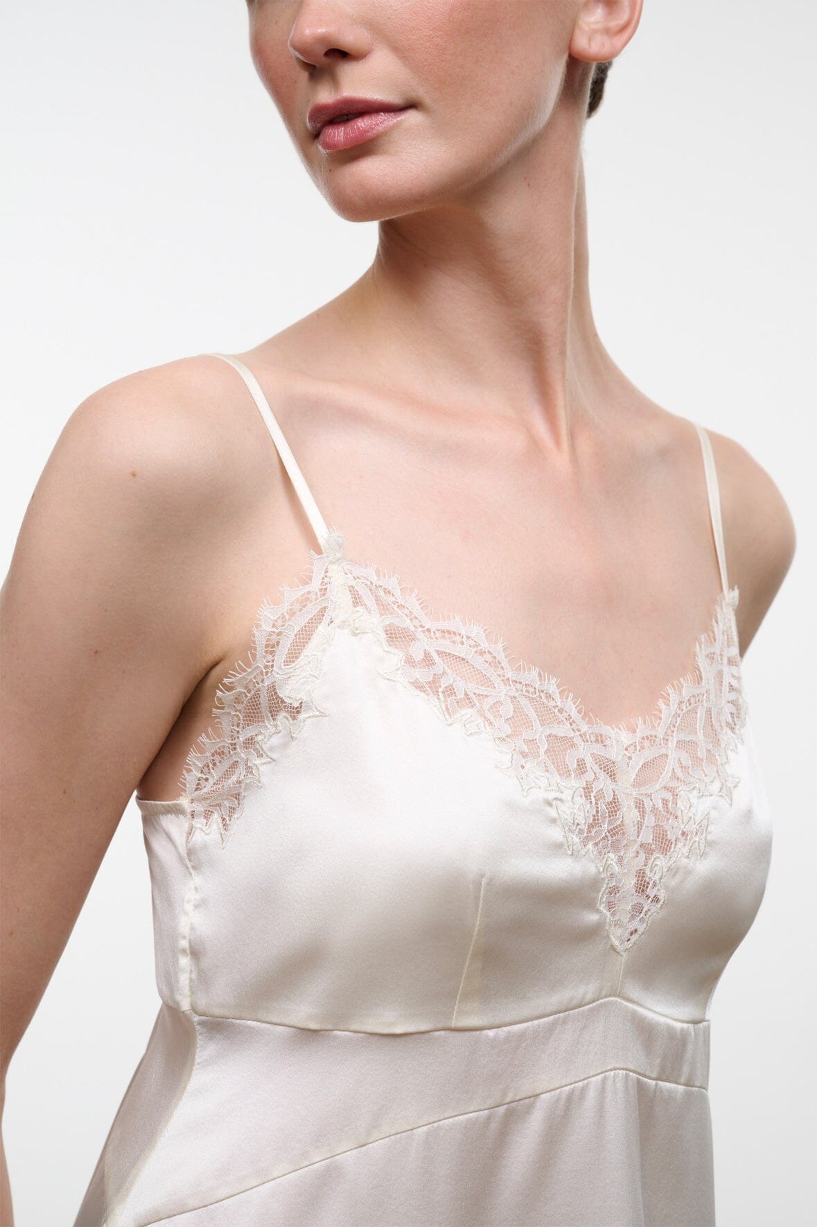 STAUD LINA SILK TOP IVORY