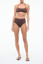 DEVON HIGH RISE BIKINI BOTTOM | DARK CHOCOLATE