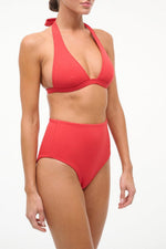 JONNIE HIGH RISE BIKINI BOTTOM | RED ROSE