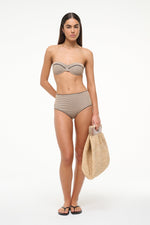 DEVON HIGH RISE BIKINI BOTTOM | NATURAL PIQUE