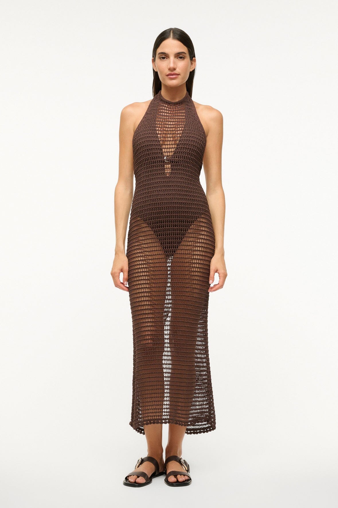 Image JANE DRESS | DARK CHOCOLATE 1 of 5 and Clicking this image will trigger a zoom pop-up