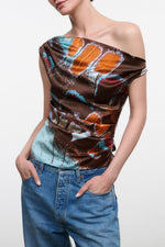 Phare Silk Top | Butterfly Sky