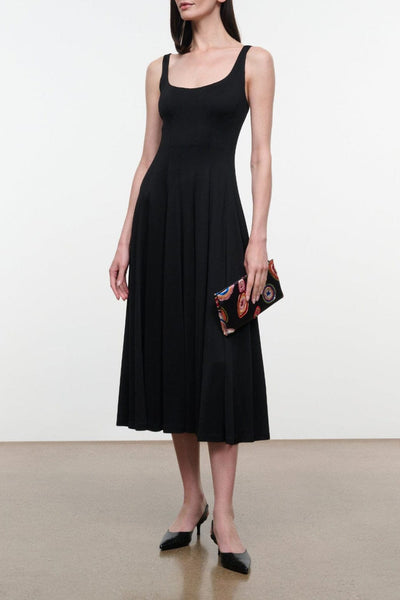 jersey black midi dress STAUD, Wells in Black, Size Medium let's make love 1960