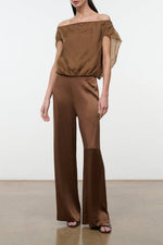STROLL SILK PANT | CIGAR