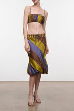 ODETTE SILK SKIRT | SIENNA STRIPE CIGAR STRIPE