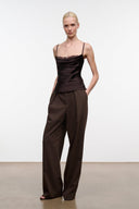 EVANGELINE SILK TOP | EARTH