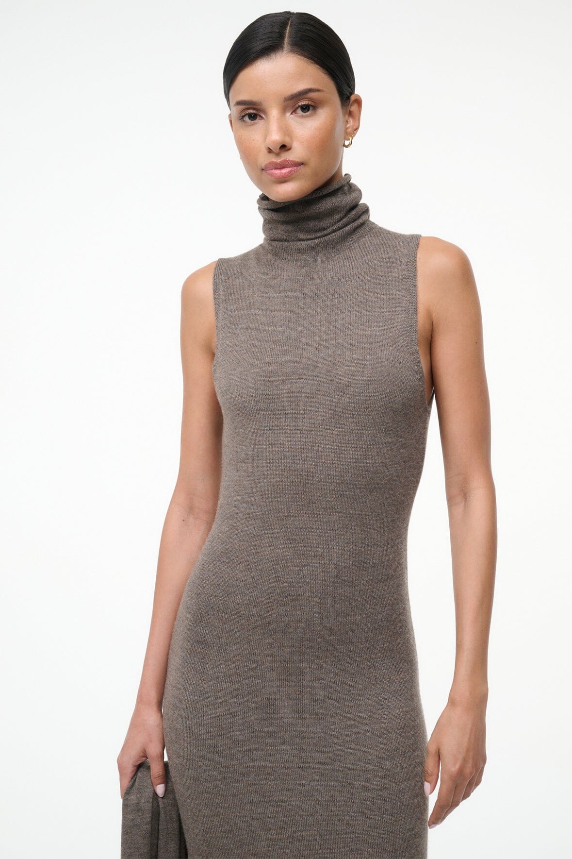 STAUD, Canal Midi Dress in Truffle, Size Medium STAUD, Canal Midi Dress in Truffle, Size Medium
