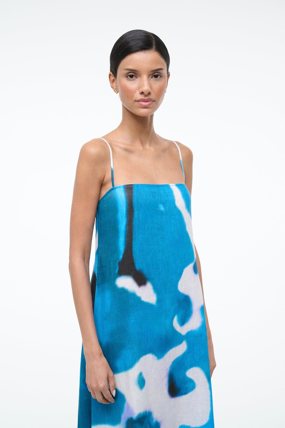 staud linen dress STAUD, Laura Linen Dress in Blue Haze, Size XS