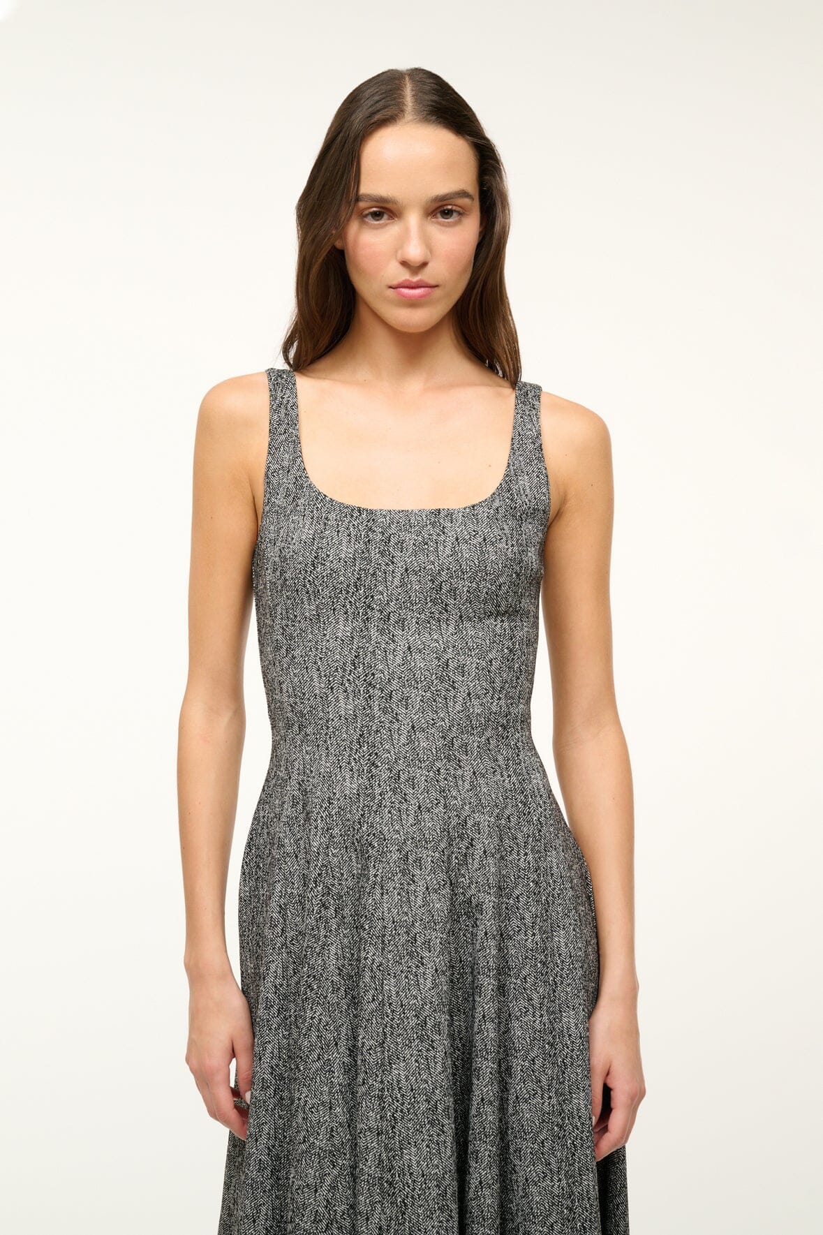 Image WELLS DRESS | TEXTURED HERRINGBONE 2 of 5 and Clicking this image will trigger a zoom pop-up