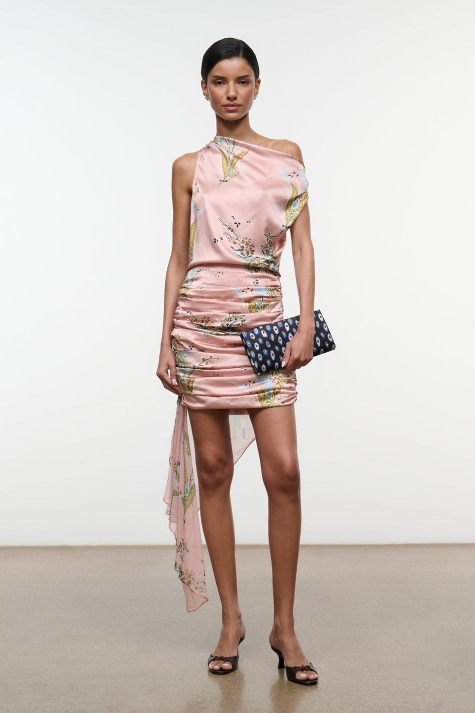 Staud Athena Silk Dress in Tapestry Rose