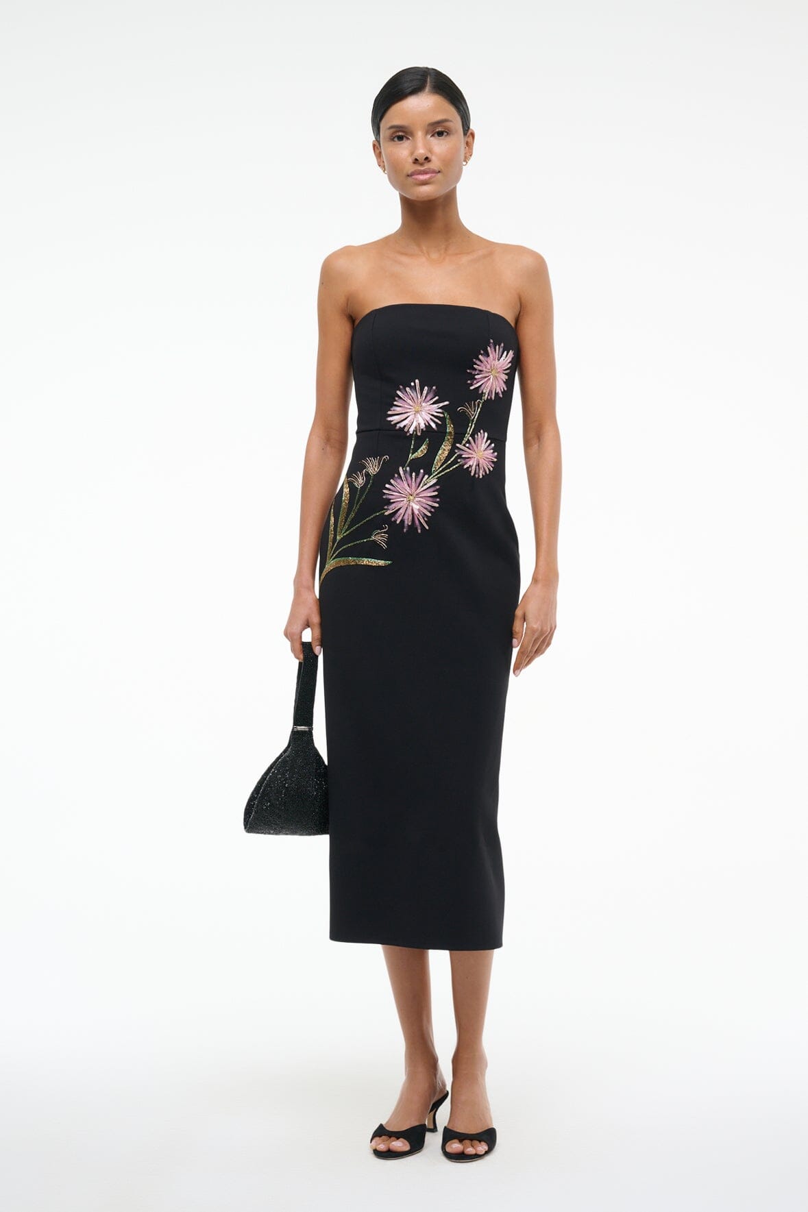 Image BROOKE DRESS | DAHLIA DAYDREAM BLACK 4 of 6 and Clicking this image will trigger a zoom pop-up