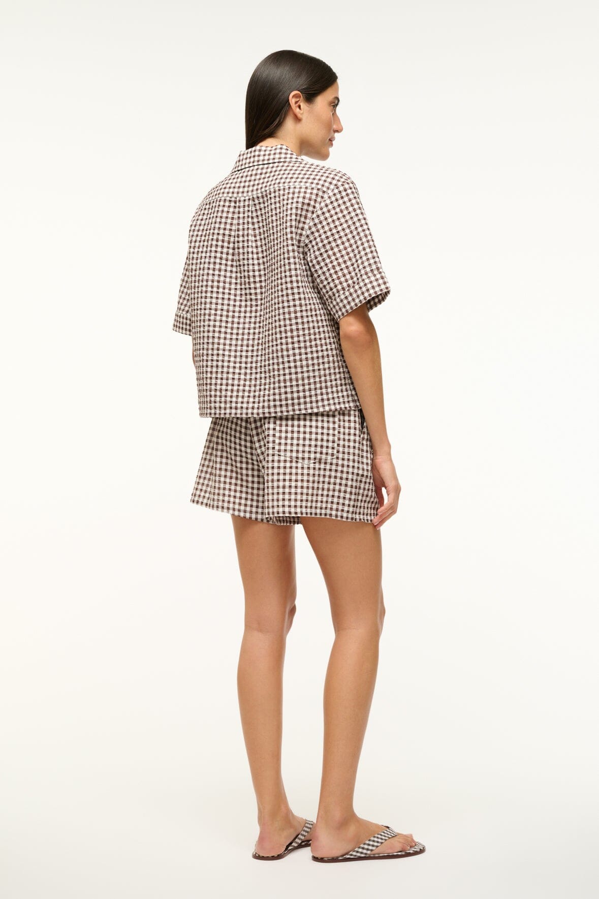 GABI COVERUP SHORT | DARK CHOCOLATE GINGHAM - Slide 9 of 9