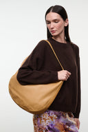 LEVI cashew tan hobo bag with long shoulder strap, slouchy shape