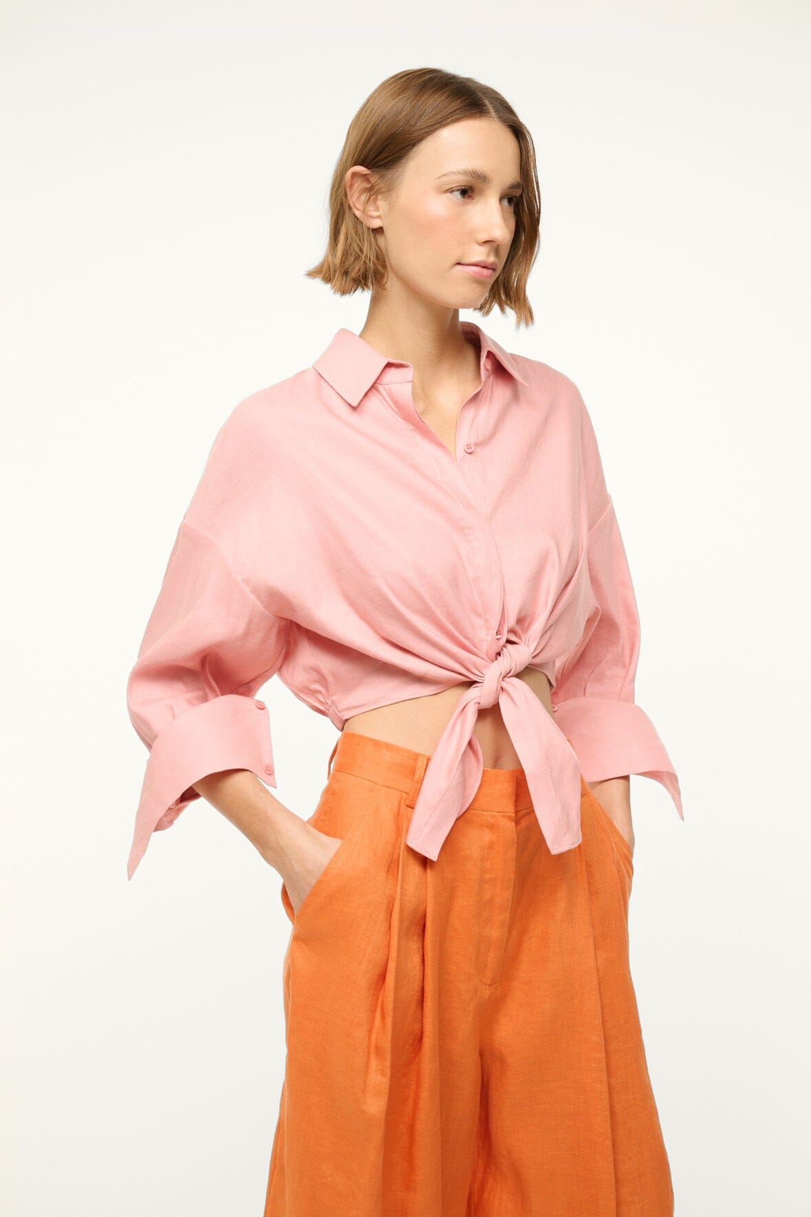 Image LISA LINEN TOP | FADED BLUSH 4 of 8 and Clicking this image will trigger a zoom pop-up